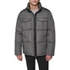 Karl Lagerfeld Paris Quilted Puffer Jacket In Gray
