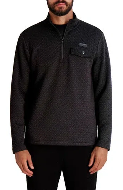 KARL LAGERFELD KARL LAGERFELD PARIS QUILTED QUARTER ZIP PULLOVER