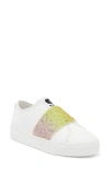 Karl Lagerfeld Paris Remmy Rhinestone Slip-on Sneaker In Pink/yellow Multi
