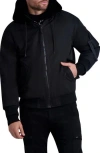 Karl Lagerfeld Men's Reversible Bomber Jacket W/ Faux Fur In Black/black