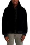 Karl Lagerfeld Paris Reversible Zip Front Faux Fur Jacket In Black