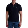 Karl Lagerfeld Paris Rib Zip Polo In Black