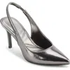 Karl Lagerfeld Paris Rosalyn Snakeskin Embossed Pointed Toe Pump In Dark Slate