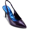 Karl Lagerfeld Paris Rosalyn Snakeskin Embossed Pointed Toe Pump In Deep Plum