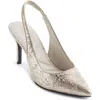 Karl Lagerfeld Rosalyn Pointed Toe Slingback Pump In White Gold