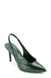 Karl Lagerfeld Paris Rosalyn Snakeskin Embossed Pointed Toe Pump In Forest Green