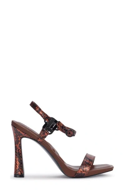 Karl Lagerfeld Paris Royale Ankle Strap Sandal In Cognac