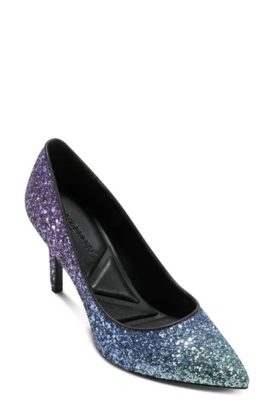 Karl Lagerfeld Paris Royale Ombré Glitter Pump In Blue