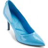 Karl Lagerfeld Royale Pointed Toe Pump In Azure Blue