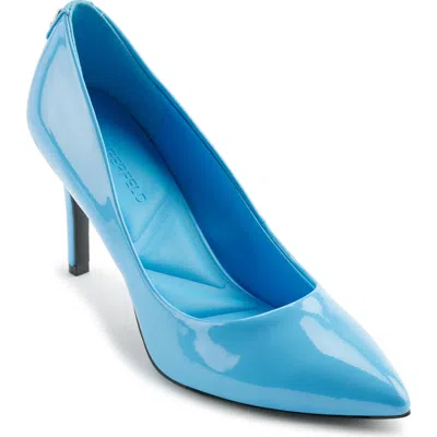 Karl Lagerfeld Royale Pointed Toe Pump In Azure Blue
