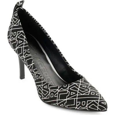 Karl Lagerfeld Paris Royale Pointed Toe Pump In Black/white