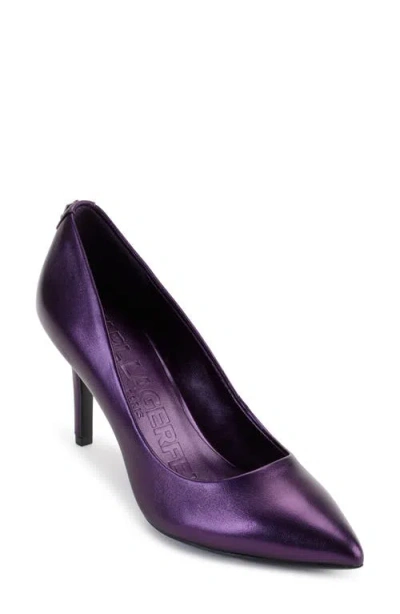 Karl Lagerfeld Paris Royale Pointed Toe Pump In Purple