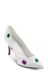 Karl Lagerfeld Women's Royale Jewels High Pumps In White Multi