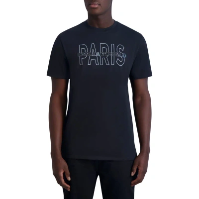 Karl Lagerfeld Paris Rubberized Logo Cotton Graphic Tee In Black