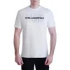 Karl Lagerfeld Paris Rubberized Logo Cotton Graphic Tee In White