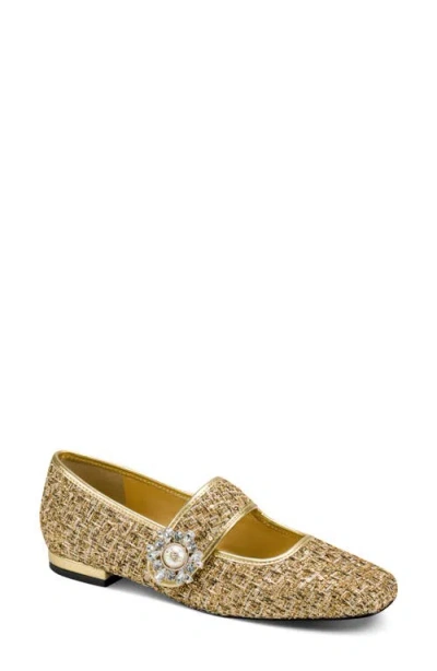 Karl Lagerfeld Paris Sabelle Mary Jane Ballet Flat In Gold