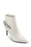 Karl Lagerfeld Paris Samra Chain Ankle Bootie In Soft White