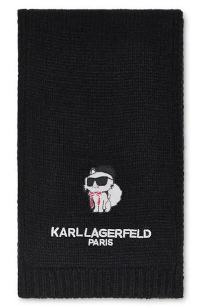 Karl Lagerfeld Paris Sassy Choupette Scarf In Black