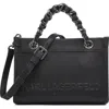 Karl Lagerfeld Savoie Small Leather Crossbody In Black