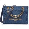 Karl Lagerfeld Paris Savoie Crossbody In Washed Denim
