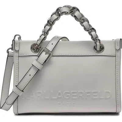 Karl Lagerfeld Paris Savoie Crossbody In Wntr Wht/silvr