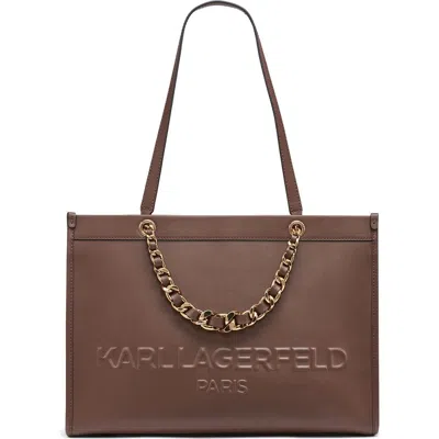 Karl Lagerfeld Paris Savoie Tote In Brown