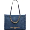 Karl Lagerfeld Paris Savoie Tote In Washed Denim