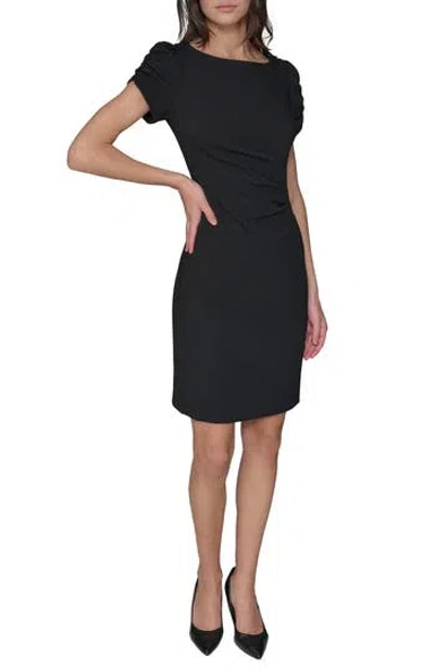 Karl Lagerfeld Paris Scrunch Sleeve Sheath Dress In Black