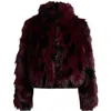 Karl Lagerfeld Paris Shag Faux Fur Bomber In Burgundy