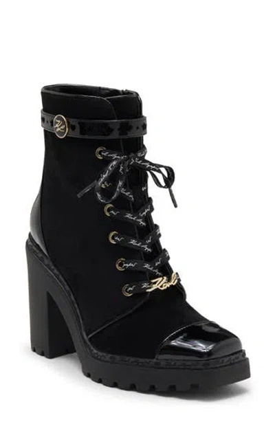 Karl Lagerfeld Paris Shanikah Heeled Bootie In Black