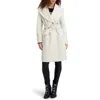 Karl Lagerfeld Paris Shawl Collar Wool Blend Coat In Neutral