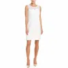 Shop Karl Lagerfeld Paris Shift Illusion Faux Pearl Button Dress In White