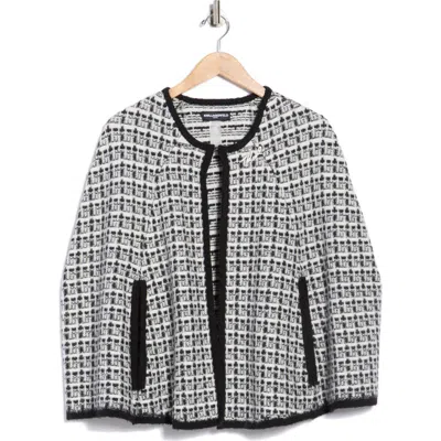 Karl Lagerfeld Paris Shine Tweed Cape In Black