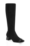 Karl Lagerfeld Paris Shivon Knee High Cap Toe Boot In Black