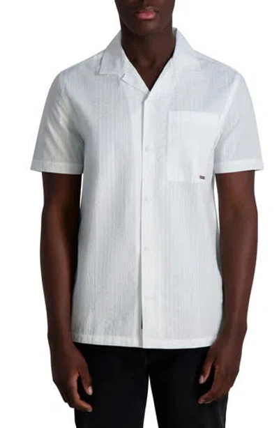 Karl Lagerfeld Paris Short Sleeve Cotton Button-up Shirt