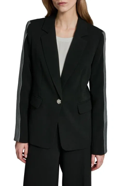 Karl Lagerfeld Paris Side Stripe Blazer In Black