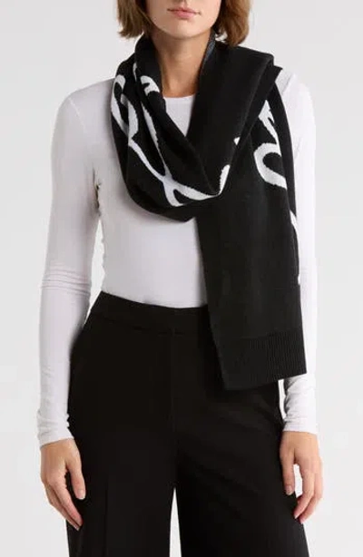 Karl Lagerfeld Paris Signature Logo Scarf In Multi