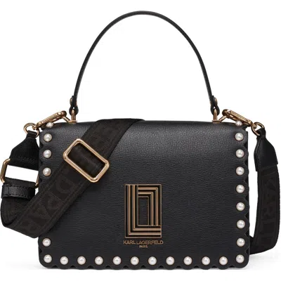 Karl Lagerfeld Paris Simone Crossbody With Pearls In Black