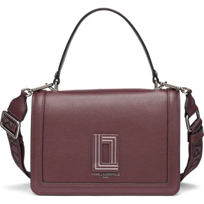 Karl Lagerfeld Paris Simone Front Flap Crossbody In Burgundy