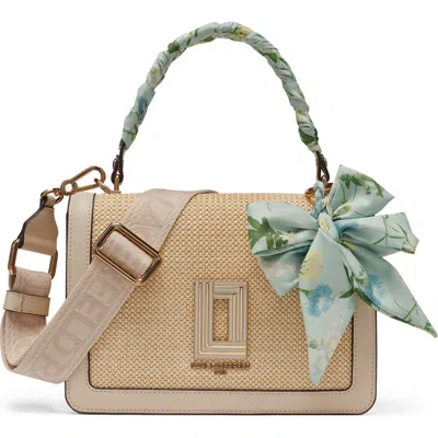 Karl Lagerfeld Paris Simone Raffia+scarf Satchel In Neutral