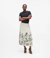 Karl Lagerfeld Paris Sketch Pleated Skirt In White