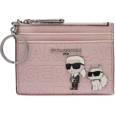 Karl Lagerfeld Paris Slg Card Case In Pink