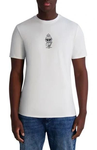 Karl Lagerfeld Paris Small Karl Armor Cotton Graphic T-shirt In White