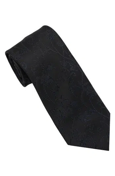Karl Lagerfeld Paris Sparkle Floral Print Tie In Black