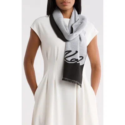 Karl Lagerfeld Paris Sparkle Karl Logo Muffler Scarf In Black