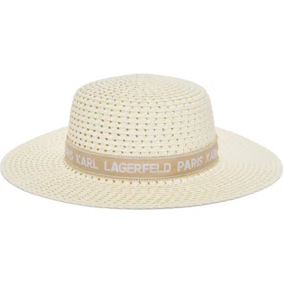 Karl Lagerfeld Paris St Tropez Straw Sunhat In Ivory