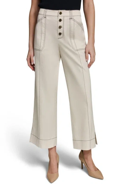 Karl Lagerfeld Paris Straight Leg Crop Pants In Neutral