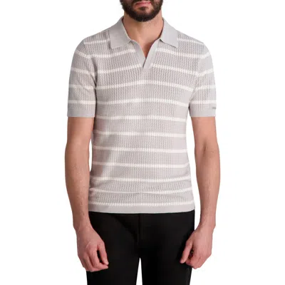 Karl Lagerfeld Paris Stripe Johnny Collar Polo Sweater