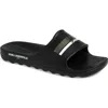 Karl Lagerfeld Paris Stripe Logo Pool Slide In Black