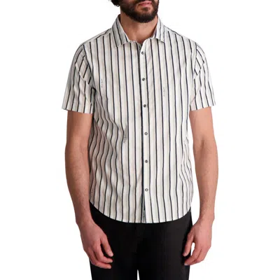 KARL LAGERFELD KARL LAGERFELD PARIS STRIPE SHORT SLEEVE BUTTON-UP SHIRT